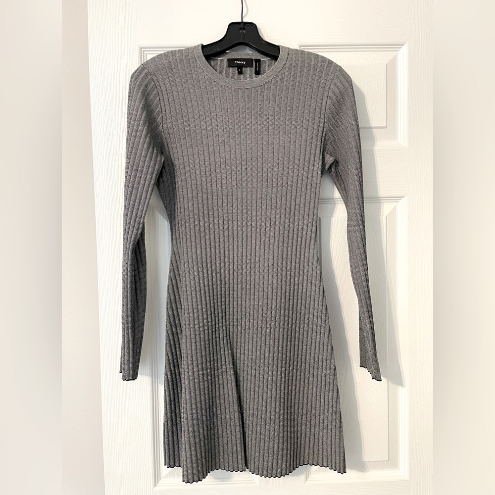 Theory Ribbed Knit Grey Dress. Size Small. NWOT.